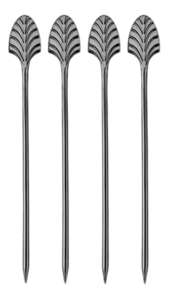 Viski Cocktailprikker Art Deco Gunmetal (Set van 4) Outlet