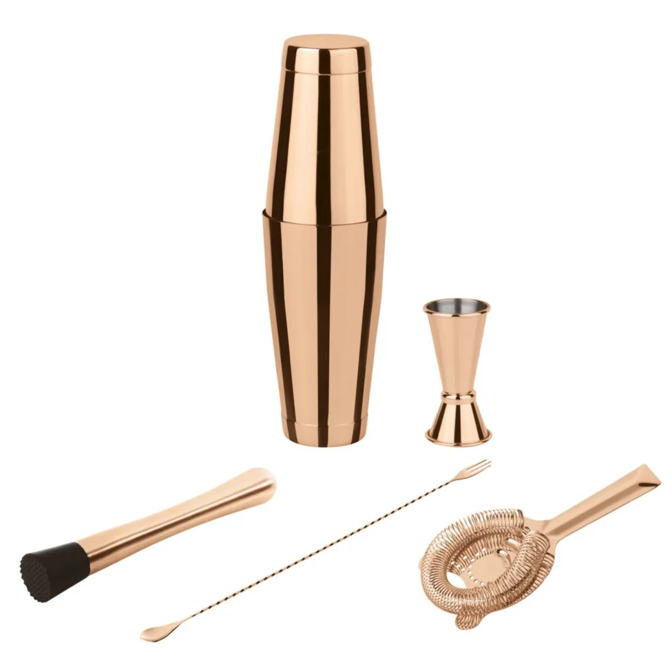 Cocktailset Paderno Boston Mirror Copper (Set van 5)