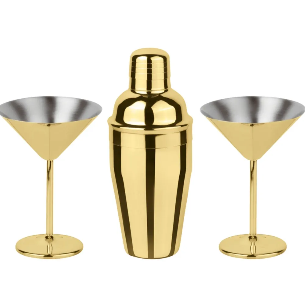 Paderno Cocktailset Martini Mirror Gold (Set van 3) Best