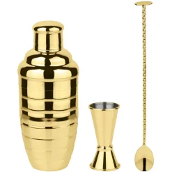 Cocktailset Paderno Starter Mirror Gold (Set van 3)
