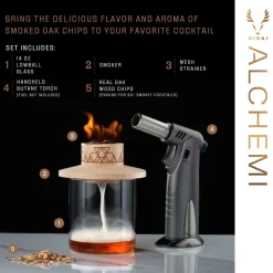 Viski Cocktailset Alchemi Single Serve Smoker (4-Delig)