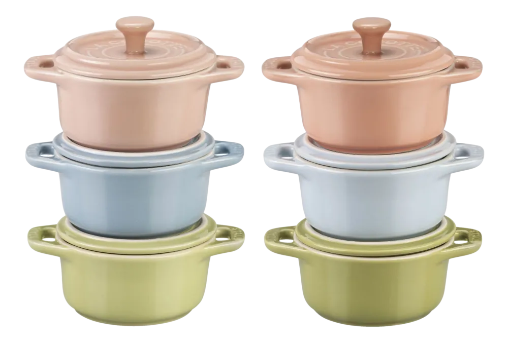 Staub Cocottes Ceramique Macaron Gietijzer 200 ml (Set van 6) Sale