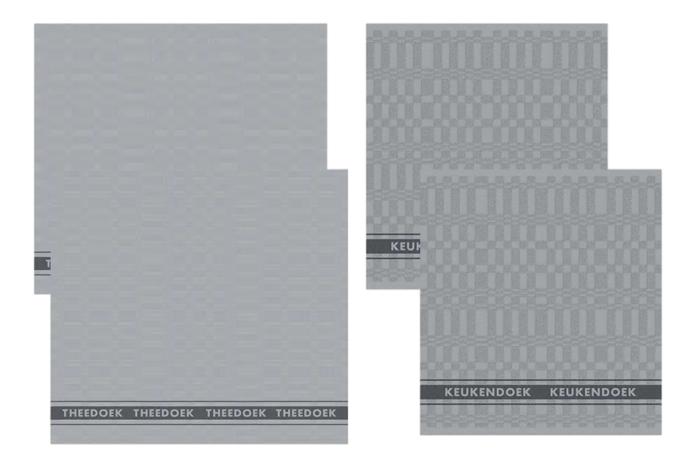 DDDDD Combiset Pelle Grey 2 Keukendoeken + 2 Theedoeken Clearance