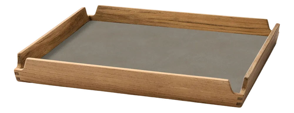 Lind DNA Dienblad Square S Airy Nupo Flint Grey / Teak