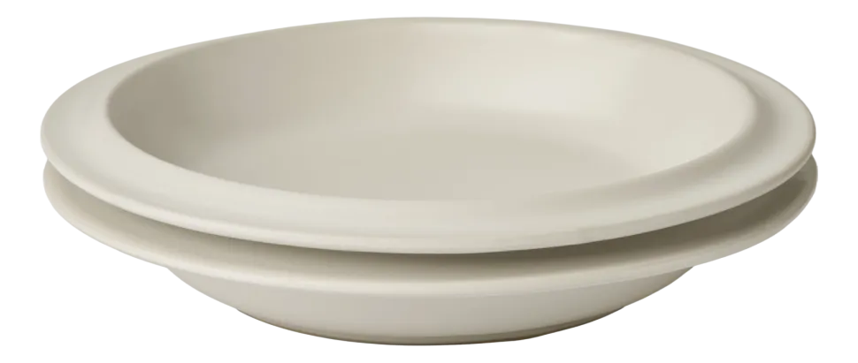 Diep Bord Bolia Edge Ecru 21 cm (Set van 2)
