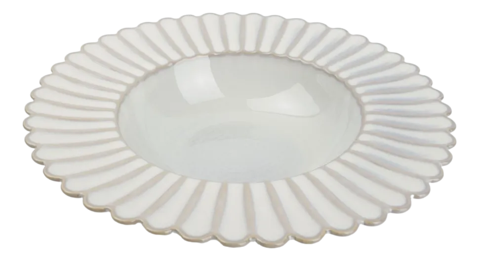 Diep Bord Salt & Pepper Lotus Nuance White 24 cm (Set van 4)
