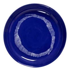 Diep Bord Serax Feast tableware by Ottolenghi Dark Blue Stripes White 22 cm