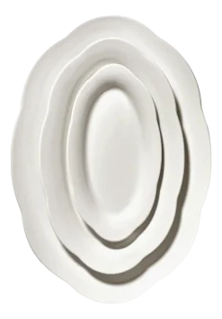 Diep Bord Serax High Oval M White Silhouette 25 cm