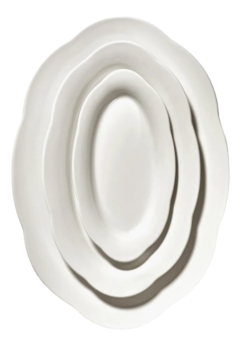 Diep Bord Serax High Oval M White Silhouette 25 cm