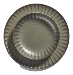 Diep bord Serax Inku Tableware Green L 23 x h 4,5 cm