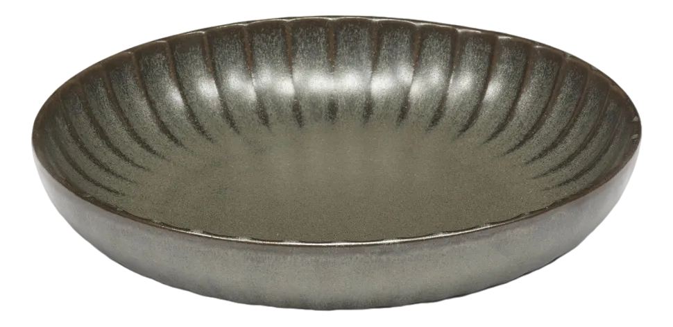 Diep bord Serax Inku Tableware Green L 23 x h 4,5 cm