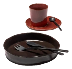 Diep Bord Serax La Mère Tableware By Marie Michielssen Dark Brown S 20 cm