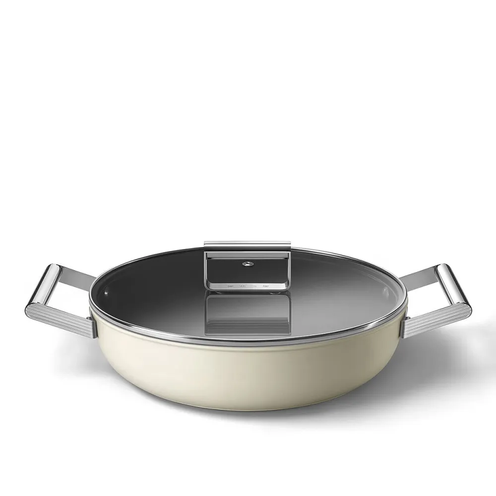 Smeg Diepe Pan 50's Style Crème 28 cm Outlet