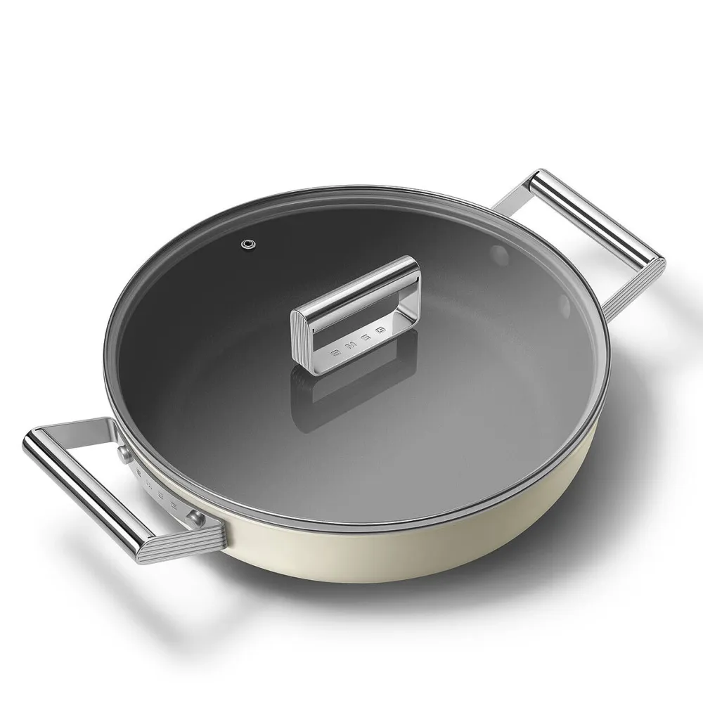 Smeg Diepe Pan 50's Style Crème 28 cm Outlet