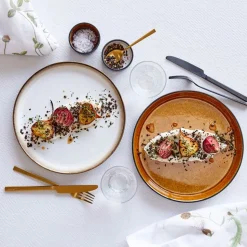 Dinerbord Bitz Gastro Grijs Crème 21 cm (6-Delig)