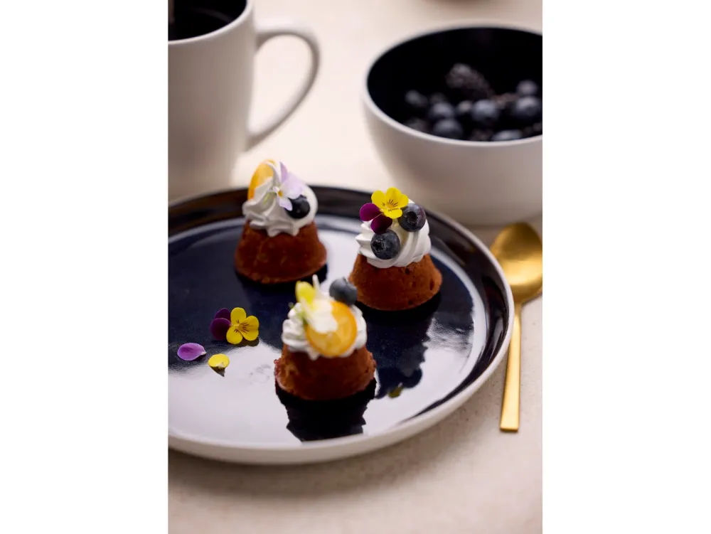 Bitz Dinerbord Gastro White / Dark Blue 21 cm (Set van 6)