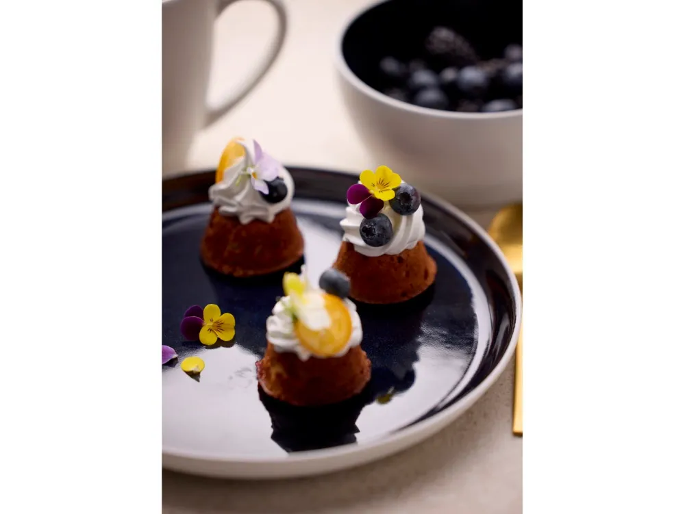Bitz Dinerbord Gastro White / Dark Blue 21 cm (Set van 6)