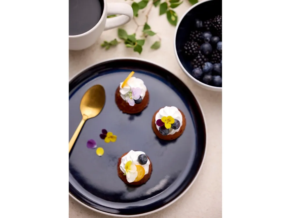Bitz Dinerbord Gastro White / Dark Blue 21 cm (Set van 6)
