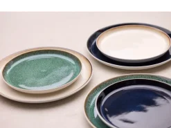 Bitz Dinerbord Gastro White / Green 21 cm (Set van 6)