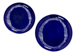 Dinerbord Serax Feast tableware by Ottolenghi Dark Blue Stripes White 22,5 cm