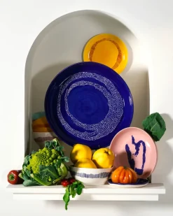 Dinerbord Serax Feast tableware by Ottolenghi Dark Blue Stripes White 26,5 cm