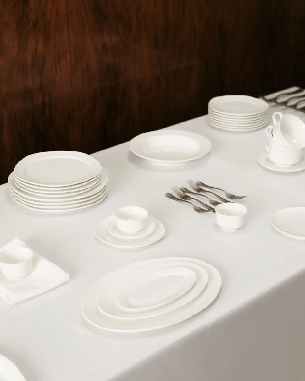 Dinerbord Serax Oval S White Silhouette 19 cm