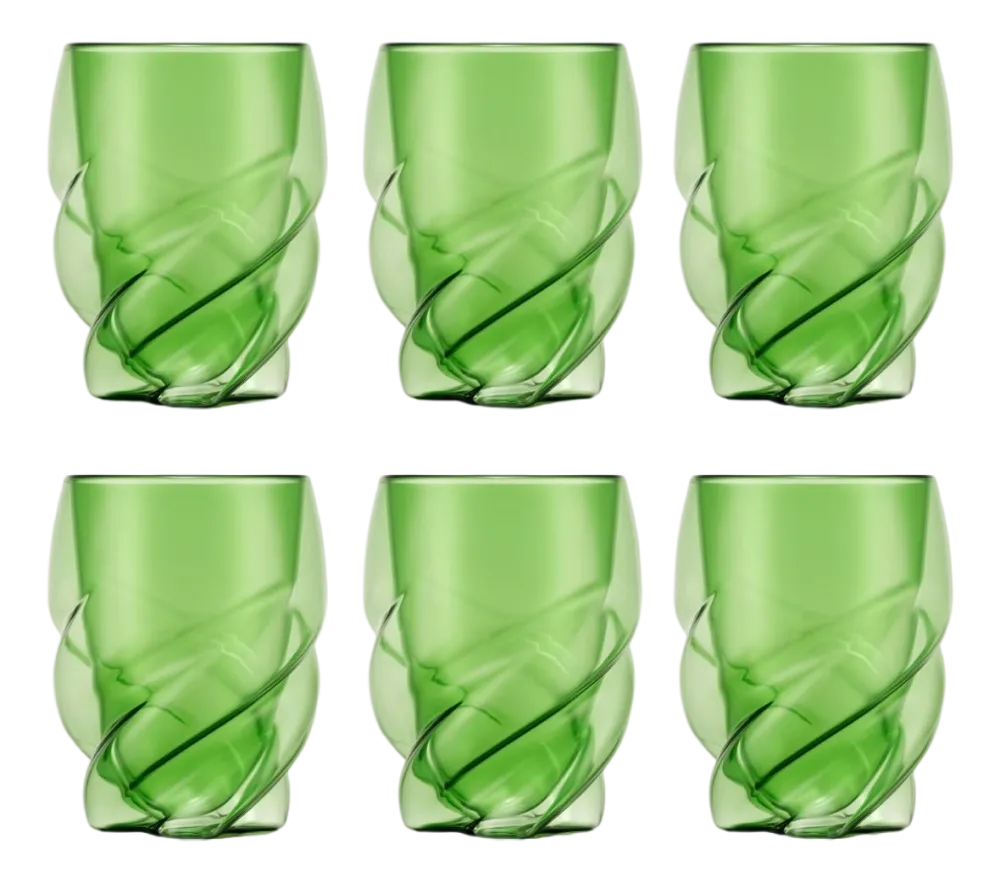 Bodum Dubbelwandig Glas Pavina Paris Twisted Groen 270 ml (Set van 6) Hot