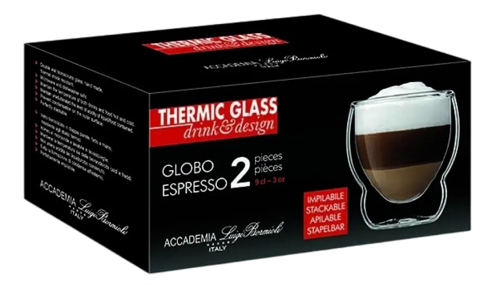 Espressoglas Luigi Bormioli Thermic Glass Globo 90 ml (Set van 2)