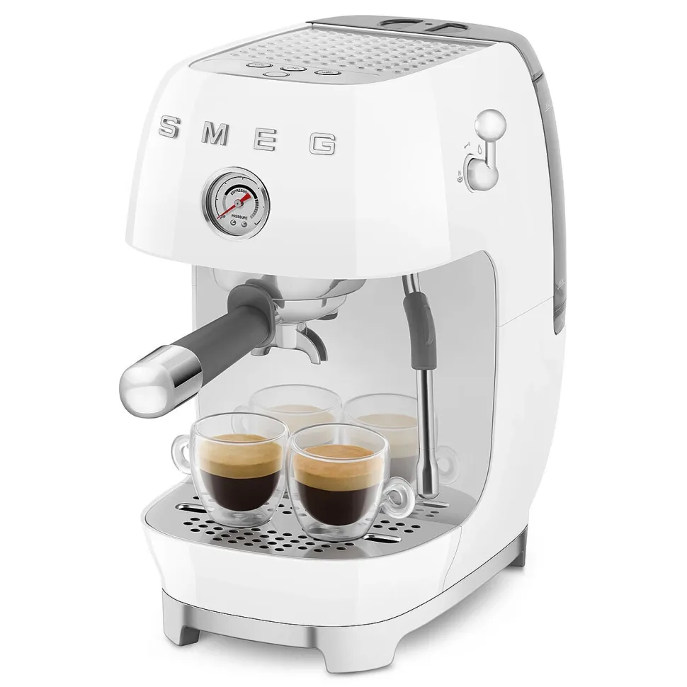 Espresso koffiemachine Smeg ECF03WHEU 50's Style Wit