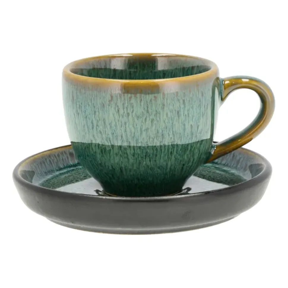 Espressokop Bitz Gastro Green Black 7 cl (6-delig)