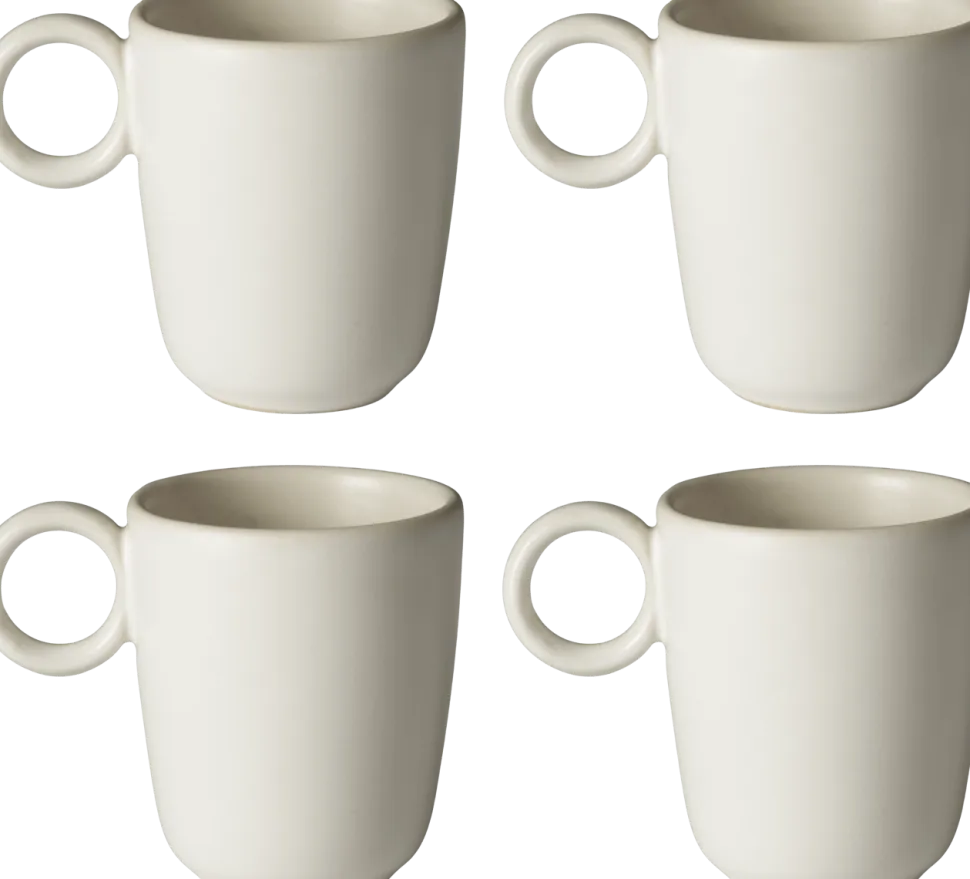 Espressokop Bolia Edge Ecru 113 ml (Set van 4)