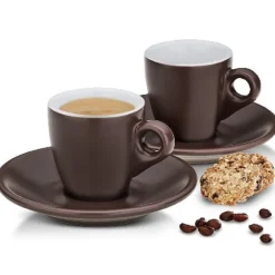 Kela Espressokop en Schotel Mattia Bruin (Set van 2) New