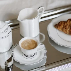 Salt & Pepper Espressokop en Schotel Odette Black / White 80 ml (Set van 2) New