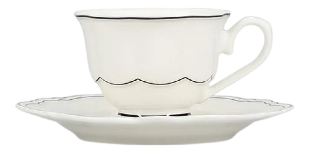 Salt & Pepper Espressokop en Schotel Odette Black / White 80 ml (Set van 2) New