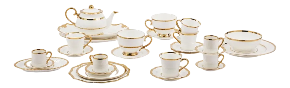 Espressokop POLSPOTTEN Golden Finds White (Set van 4)