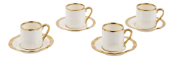 Espressokop POLSPOTTEN Golden Finds White (Set van 4)