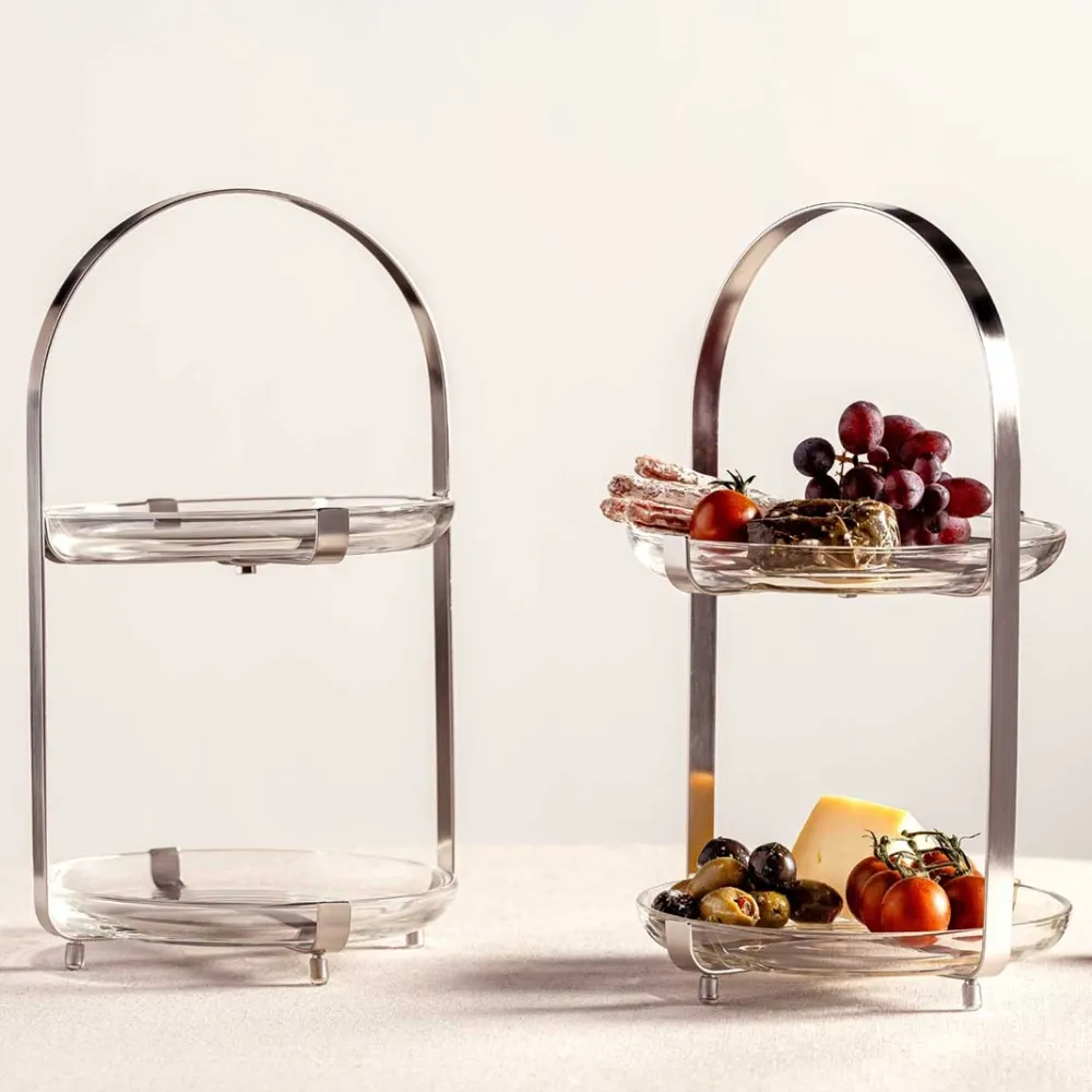 Leonardo Etagère Cucina Zilver 2-Laags Clearance