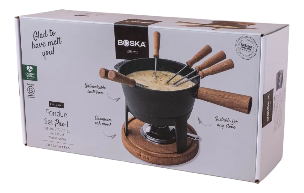 Fondueset Boska Pro L Black / Brown / Silver
