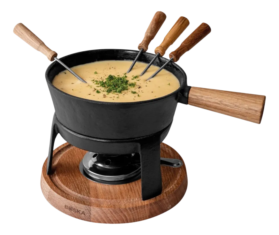 Fondueset Boska Pro L Black / Brown / Silver
