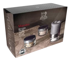 Geschenkset Peugeot Maestro Zoutmolen en 3 Zouten Grafiet Licht