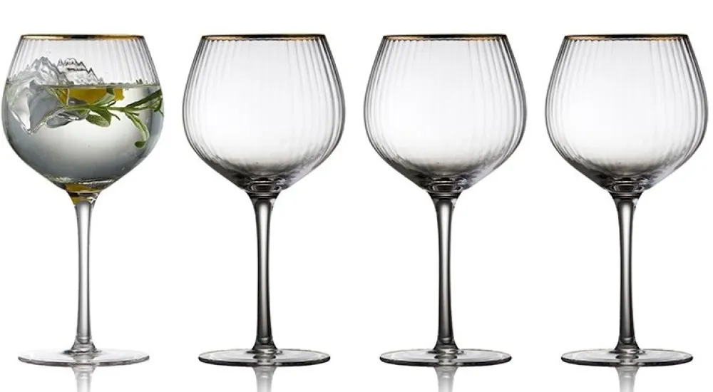Lyngby Gin & Tonic Glas Glas Palermo Gold 650 ml (4-delig) Best