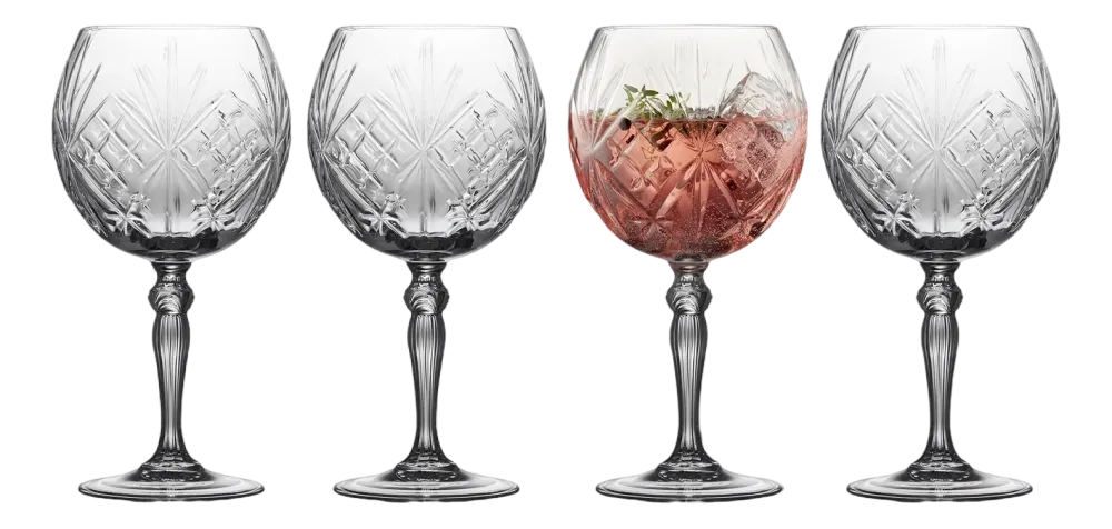 Lyngby Gin & Tonicglas Melodia Clear 650 ml (Set van 4) Outlet
