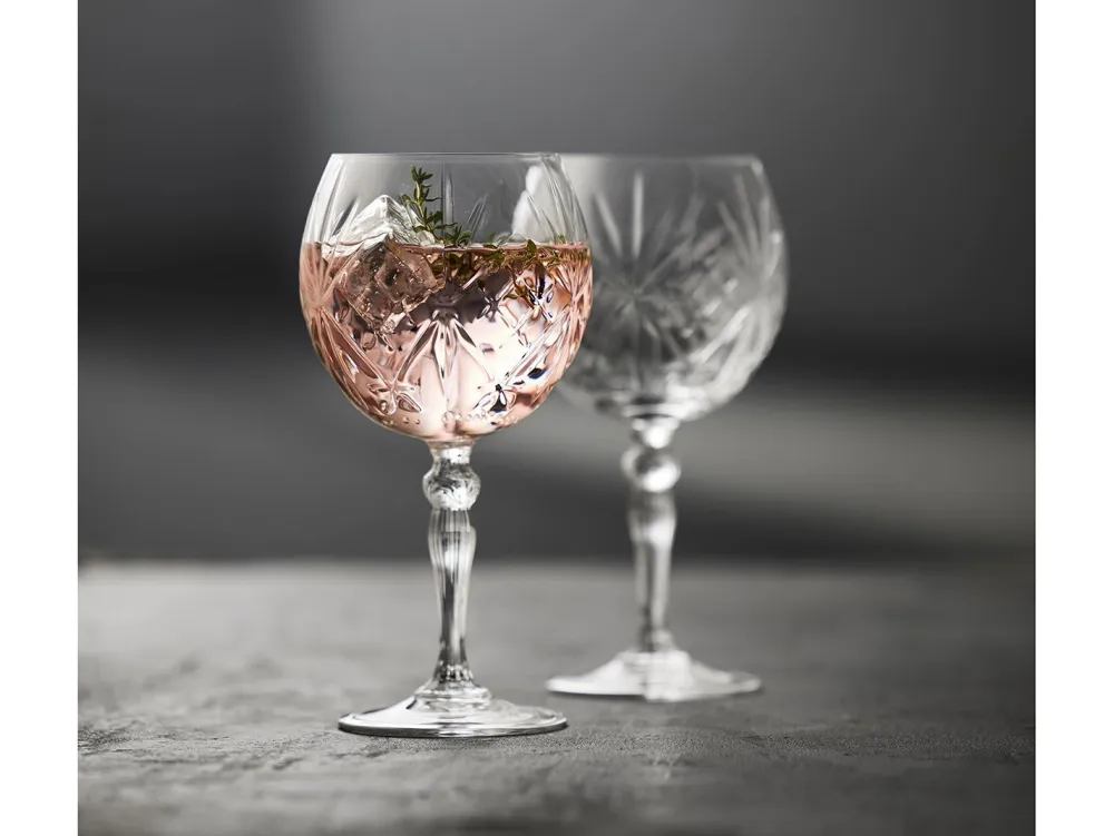 Lyngby Gin & Tonicglas Melodia Clear 650 ml (Set van 4) Outlet