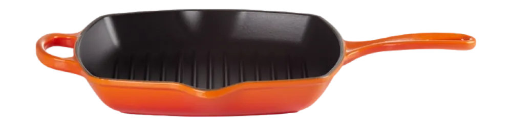 Le Creuset Grillpan Skillet Vierkant Oranjerood 26 cm Discount