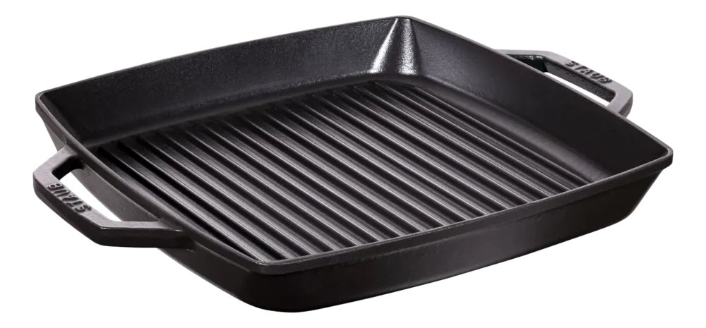 Staub Grillpan 2 Grepen Vierkant Zwart 33 x 33 cm