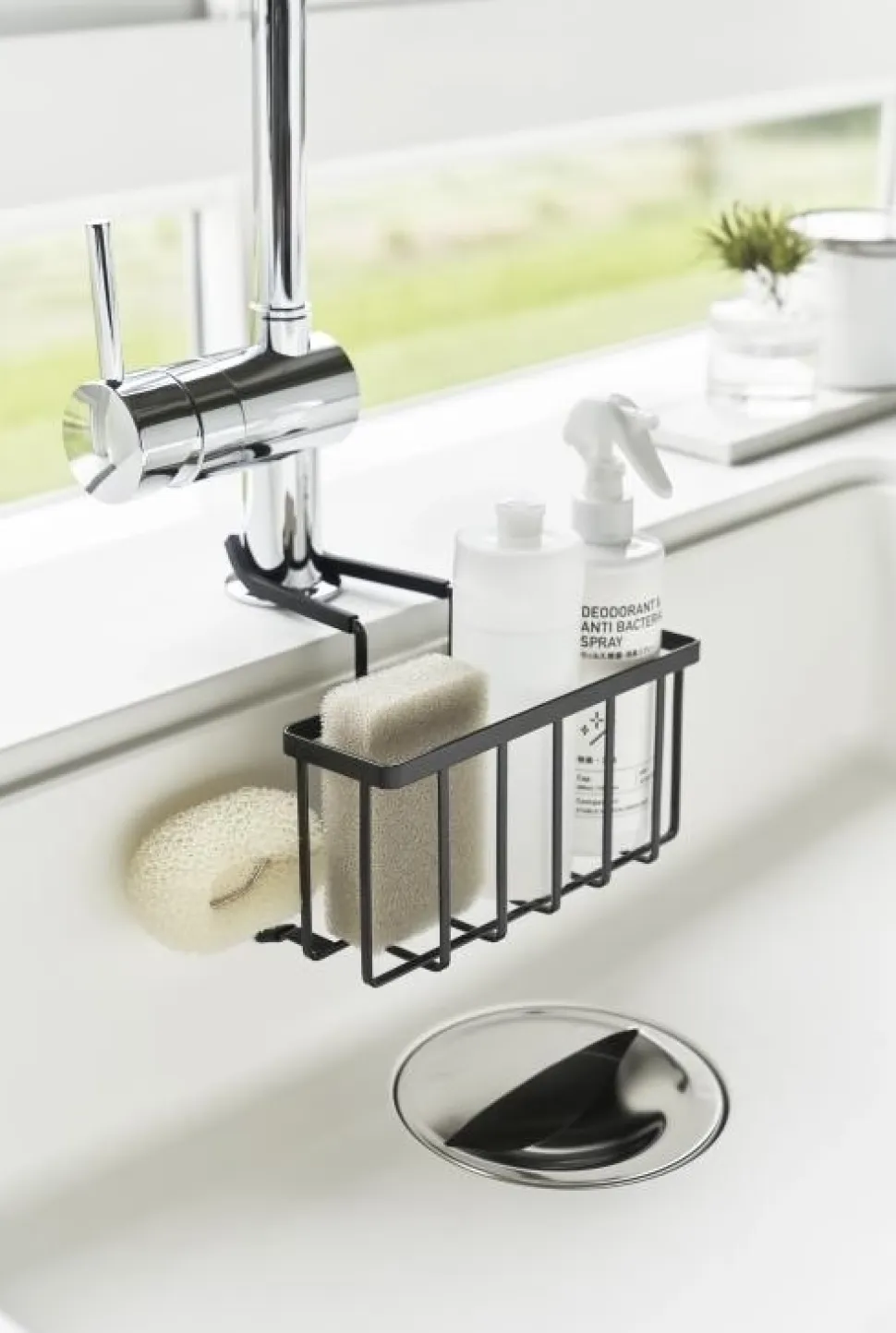 Hangende Gootsteenorganizer Yamazaki Tower Black