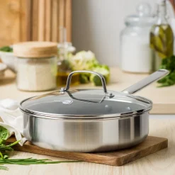 GreenPan Hapjespan Apex Met Glazen Deksel 24 cm Outlet