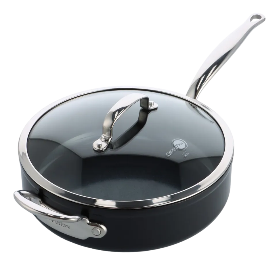 Hapjespan Greenpan Barcelona Pro Met Keramische Antikleeflaag Met Deksel 28 cm
