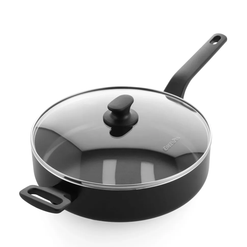Hapjespan Greenpan Essence Met Keramische Antikleeflaag Met Deksel 28 cm