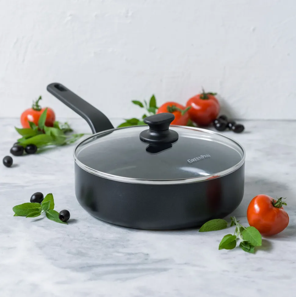 Hapjespan Greenpan Essence Met Keramische Antikleeflaag Met Deksel 28 cm